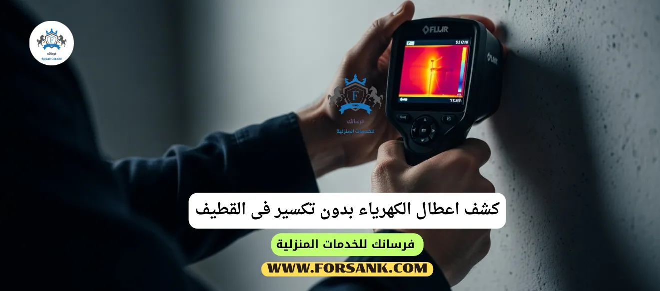 فني من فرسانك يستخدم جهاز كشف الالتماس الرقمي على جدار في منزل بالقطيف لتحديد مكان العطل بدقة